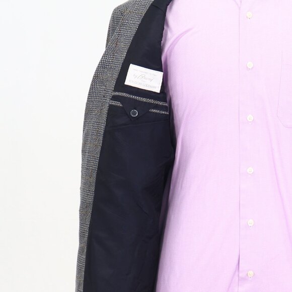 Brioni 44L Blue Blazer Sport Coat Jacket 3-Button Check Y015 - Picture 9 of 11